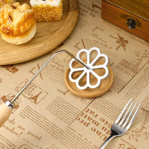 Miniatura 9 de IMIKEYA Molde para bunuelos con mango roseta Timbale Maker Flower Achappam Mold Waffle Mold Rosette Cookie Cutter herramienta para hornear