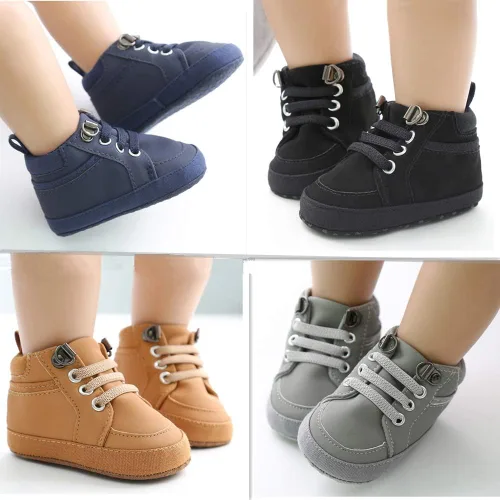 Miniatura 2 de RVROVIC Zapatillas antideslizantes para bebés y niñas, botas de tobillo suaves para niños y niñas, zapatos de cuna para recién nacidos