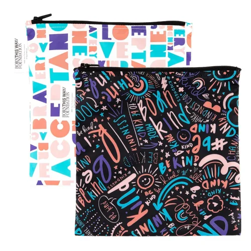 Miniatura 31 de Bumkins Bolsas de aperitivos reutilizables, para el almuerzo escolar de niños y para adultos, tela lavable, bolsa de tela impermeable