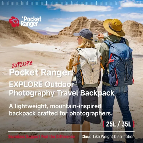 Miniatura 2 de VSGO Pocket Ranger - Mochila expandible para fotografía y exteriores, 25L-33L, bolsa ligera para cámara para senderismo, montañismo, viajes Blanco