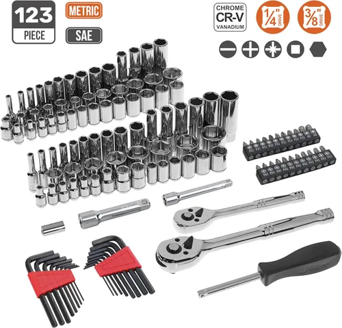 Miniatura 2 de Amazon Basics - Juego de herramientas de llaves mecánicas con estuche, 123 piezas