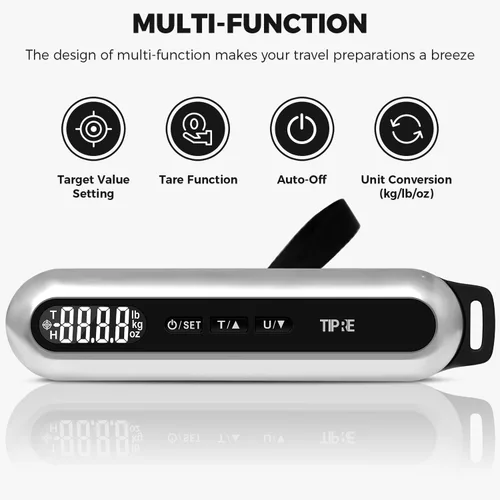 Miniatura 2 de Báscula de equipaje de viaje, báscula digital de maleta de 110 libras, báscula de peso portátil, báscula de equipaje de mano de acero inoxidable