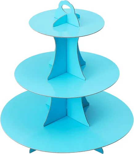 Miniatura 32 de Soleebee Soporte redondo de 3 niveles para cupcakes, torre de cartón para cupcakes, torre de soporte para pasteles de postre para decoración