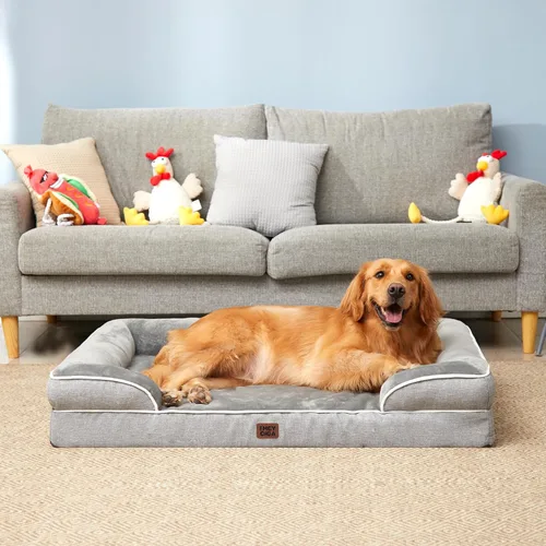 Miniatura 135 de EHEYCIGA – Cama ortopédica impermeable para perros pequeños, de espuma viscoelástica tipo caja de huevos, con bordes elevados y base antideslizante