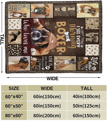 Miniatura 4 de Tupmnbry Manta tipo bóxer para perros y cachorros, manta de franela súper suave, ligera y esponjosa para mascotas lindas, 50 x 60 pulgadas