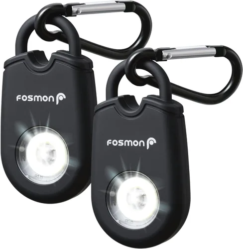 Fosmon Alarma personal para mujeres (paquete de 2), llavero de protección de autodefensa, sirena de sonido de seguridad de 125 dB con luz