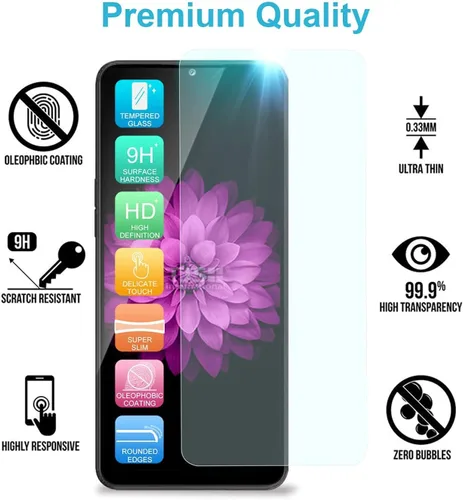 Miniatura 8 de TJS Funda para TCL 40 XL y T608DL, Lively Jitterbug Smart4 - Protector de pantalla de vidrio templado, soporte de metal resistente contra caídas Rojo