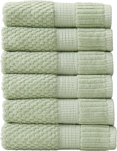 Miniatura 47 de NY Loft Juego de 4 toallas de baño 100% algodón, supersuaves y absorbentes, de secado rápido, 30 x 52 pulgadas, algodón texturizado y duradero