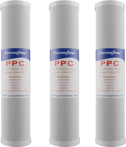 Miniatura 7 de Filtro de agua de bloque de carbono CTO de 20 x 4.5 pulgadas, cartucho de repuesto de carcasa de coco para toda la casa, reduce el cloro, el sabor
