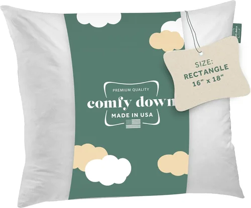 Miniatura 37 de ComfyDown Cojín de 12 x 12 pulgadas, relleno de plumas y plumas, funda 100% algodón, fabricada en Estados Unidos, funda de almohada decorativa suave