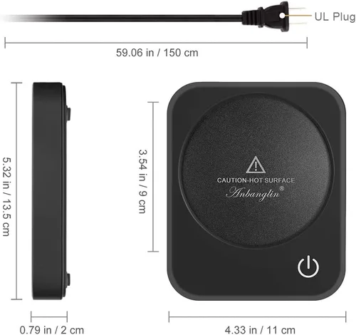 Miniatura 6 de Calentador de taza de café, calentador inteligente de tazas para escritorio, 3 controles de temperatura y apagado automático, calentador eléctrico