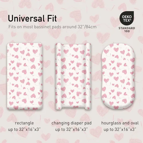 Miniatura 5 de Gllquen Baby Paquete de 4 sábanas de moisés, transpirable y acogedora, sábana bajera elástica para cuna de viaje, patrón floral de moda, sábanas