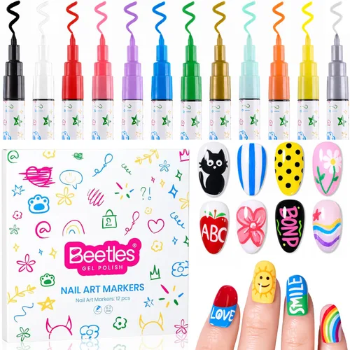 Miniatura 18 de Beetles Deal Box - Kit de esmalte de uñas de gel con luz UV – 32 colores esenciales de estudio, 68 piezas de esmalte de uñas con capa base libre