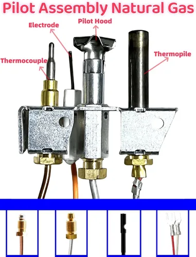 Miniatura 2 de Asamblea piloto de gas natural 446-510A para estufas de gas Heat-N-Glo y Roayl y piezas de chimeneas R5143/SRV446-510A