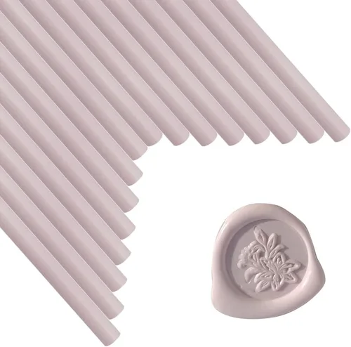 Miniatura 8 de 16 barras de sello de cera rosa nacarada para pistola de pegamento, invitaciones de boda, tarjetas, sobres Rosa nacarado