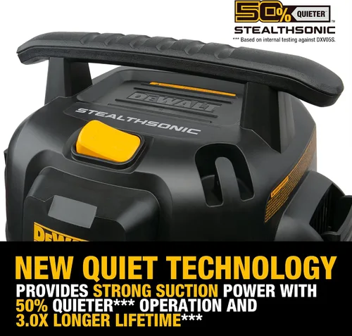 Miniatura 4 de DEWALT STEALTHSONIC - Aspiradora para tienda en seco y húmedo de 5 galones, 4 HP con 6 bolsas de polvo, ultra silenciosa, de acero inoxidable