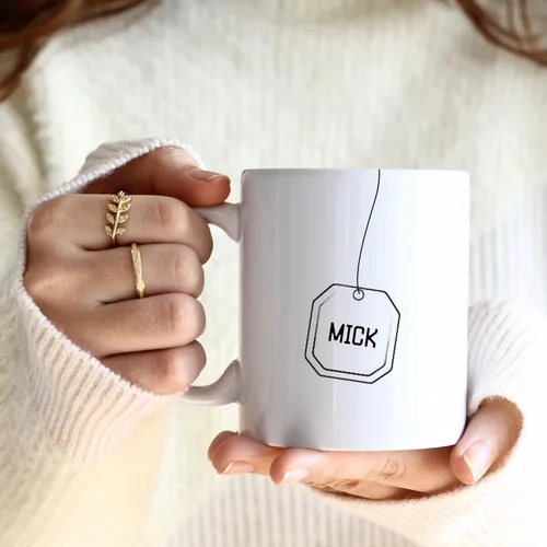 Miniatura 10 de Tazas de café personalizadas con iniciales y letra de nombre, tazas de nombre personalizadas, regalo divertido para novio y novia, tazas de doble