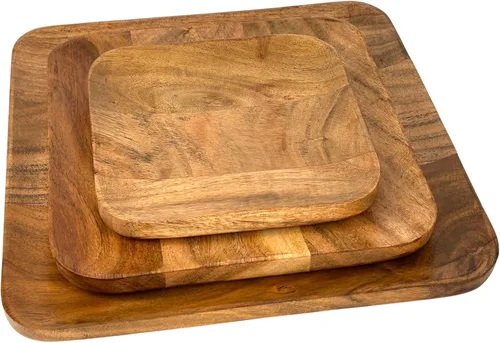 Miniatura 2 de Tazón para servir para el hogar, cocina, frutas, ensaladas, papas fritas, salsa/multipropósito/hecho a mano/madera natural de mango / madera natural