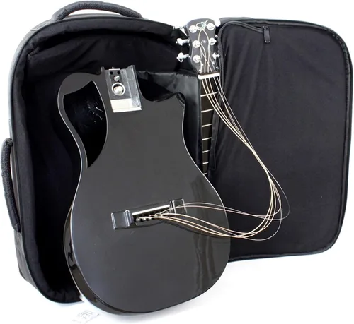 Miniatura 18 de Journey Instruments Guitarra de viaje de fibra de carbono – OB660M Guitarra acústica de bajo portátil con sistema plegable patentado – Estuche