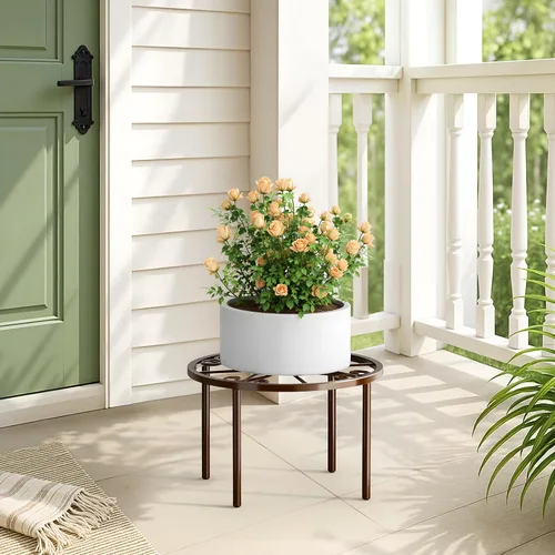 Miniatura 2 de bussdis 1 soporte para plantas, soporte de metal resistente para decorar plantas, soporte para macetas antioxidante, estante redondo para plantas