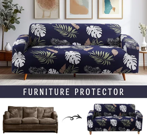 Miniatura 4 de Dephora - Funda súper elástica para sofá, antideslizante, de elastano, suave, estampado, protector de muebles lavable con 2 fundas de almohada