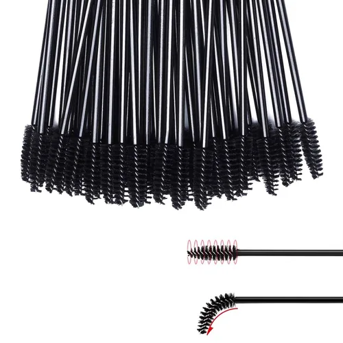 Miniatura 5 de GUMIKE - 100 piezas de cepillos desechables para pestañas y maquillaje, para extensión de pestañas y cejas (negro)