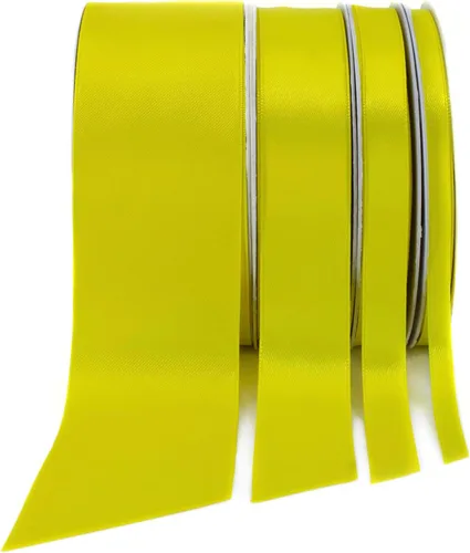 Miniatura 4 de Cinta de satén amarilla, 1/2 pulgada x 50 yardas, color sólido de doble cara, rollo grueso y duradero para envolver regalos, manualidades, cabello