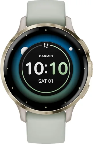 Miniatura 5 de Garmin Venu 3S Advanced Fitness and Health Tracker Smartwatch - Reloj inteligente de acero inoxidable dorado suave con caja marfil y banda