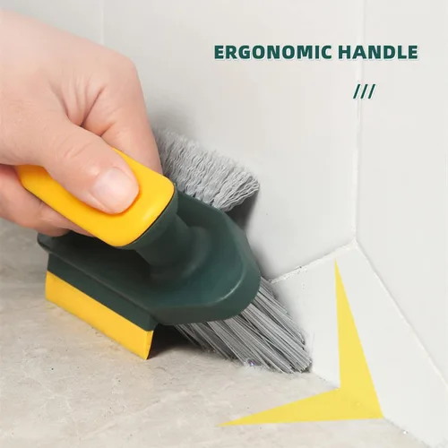 Miniatura 3 de Cepillos de limpieza 4 en 1 Cepillo de limpieza para suelos con escobilla de goma en forma de V, cepillo limpiador de lechada de azulejos, cepillo