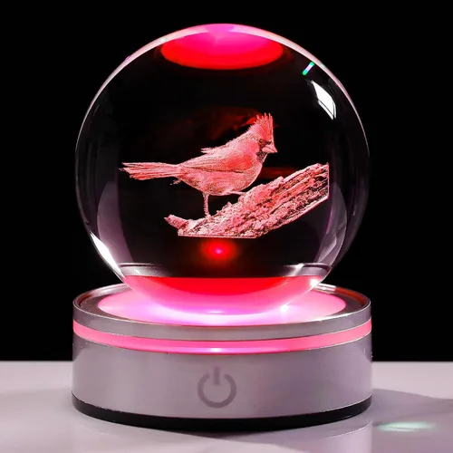 Miniatura 8 de Movdyka Bola de cristal 3D de colibrí, regalos para mujeres y hombres, adorno de colibrí de vidrio, figura de animales, decoración del hogar
