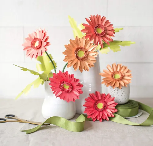 Miniatura 4 de Lia Griffith Flores de papel esmerilado, margaritas gerberas, 6 x 6.5 pulgadas, los colores pueden variar, 17 páginas, número
