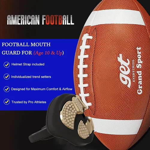 Miniatura 2 de LeCool Protector bucal de fútbol con correa conectada, 3D Beast Chrome, protector bucal para adultos y jóvenes, pieza para deportes para máximo