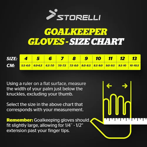 Miniatura 7 de Storelli Gladiator 3 GK Gloves High-Impact Hand Protection with Removable Finger Spines, Premium Hand Grip for Soccer Goalies