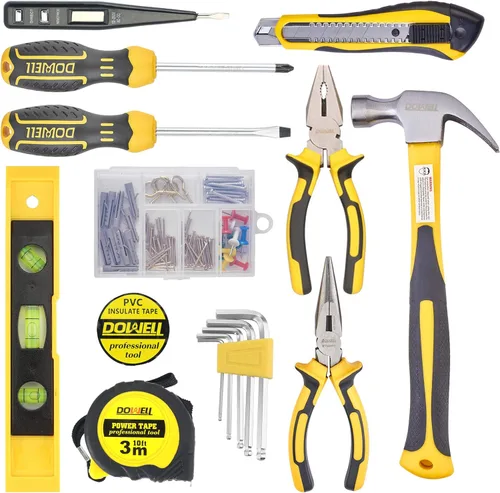 Miniatura 2 de DOWELL Kit de herramientas Conjunto de herramientas 116 piezas para el hogar Kit de herramientas de mano para el hogar con caja de herramientas caja
