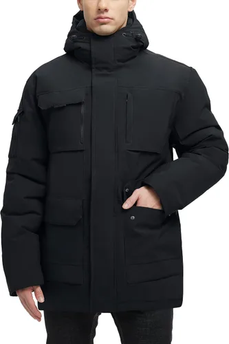 Miniatura 10 de Abrigos de invierno para hombre, chaquetas de invierno impermeables para hombre, chaqueta acolchada cálida con capucha cortavientos