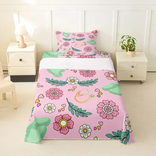 Miniatura 39 de Erosebridal Nurse Sheet Set Stethoscope Twin Sheets Set for Teen Boys,Colorful Medical Healthcare Heartbeat Syringe Fitted Sheet