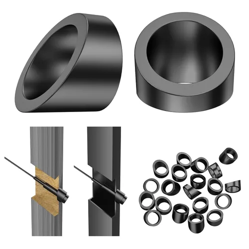 Miniatura 10 de BLIKA Paquete de 20 arandelas de ángulo negro de identificación de 1/4 pulgadas para barandillas de cable, arandelas biseladas de ángulo negro de 30