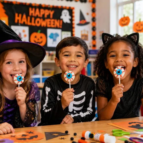 Miniatura 6 de Fruidles Piruletas de Halloween con forma de globo ocular, rellenos de bolsas de fiesta de truco o trato (paquete de 12)