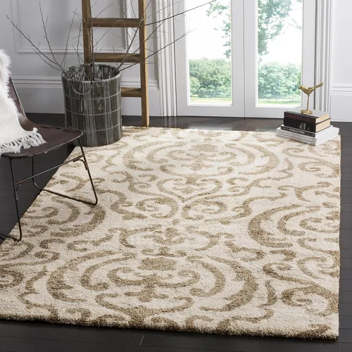 Miniatura 17 de Safavieh Florida Shag Collection SG462-1113 Alfombra afelpada de pasillo, crema y beige., Polipropileno, Crema / Beige