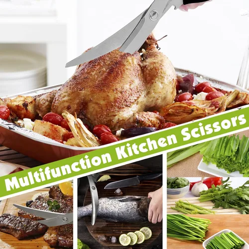 Miniatura 5 de Tijeras de cocina. Juego de tijeras y pinzas para barbacoa coreana, tijeras y pinzas de cocina para cortar carne, pollo, verduras, tijeras y pinzas