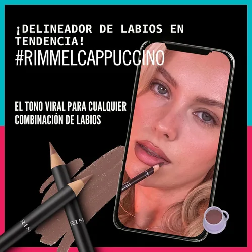 Miniatura 7 de Rimmel Lasting Finish 8HR Lápiz delineador de labios suave, fórmula vibrante y mezclable para bloquear el lápiz labial en su lugar durante 8 horas