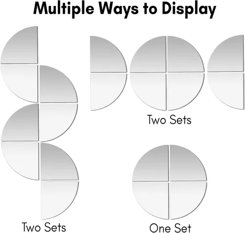 Miniatura 3 de Americanflat Azulejos de espejo adhesivos – Juego de 4 espejos circulares para pared y decoración del hogar – Espejos adhesivos – Espejo de cristal