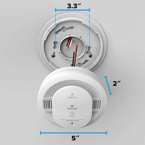 Miniatura 14 de Kidde Smart Smoke and Carbon Monoxide Detector, Ring App Enabled for Real-Time Notifications, Hardwired Alarm, AA Backup Battery