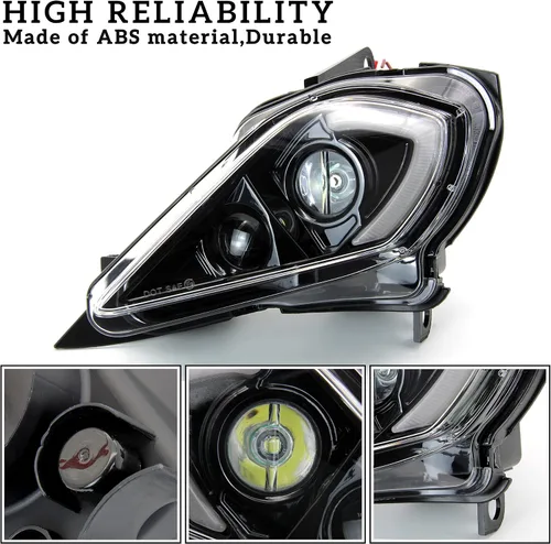 Miniatura 3 de SAUTVS Faros delanteros LED de haz alto y bajo, luces delanteras DRL luz de señal de giro para Yamaha YFZ 450 YFZ450R YFZ450X Wolverine 450 350