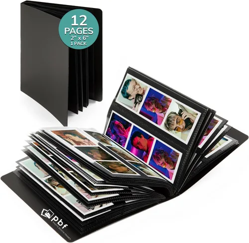 pbf - Álbum de fotos de 2 x 6 pulgadas con fundas para fotos, libro de recuerdos de tiras de 2 x 6 pulgadas, álbum de tira de fotos, álbum de fotos