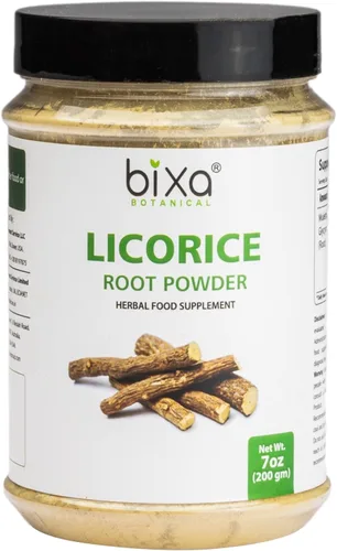 bixa BOTANICAL Polvo de raíz de regaliz | 7 onzas | Suplemento de hierbas ayurvédicas | Sin gluten, sin OMG, tratado al vapor, vegano, 100% puro.