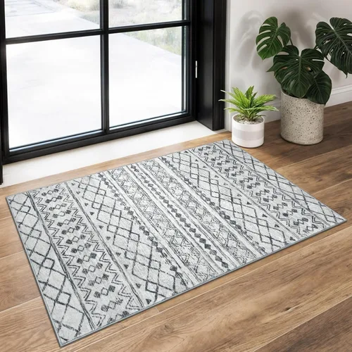 Miniatura 123 de KUTA Alfombras Boho para pasillos de 2.6x10 pies, alfombra de pasillo marroquí lavable, antideslizante, vintage, gris, alfombras de cocina, ultra