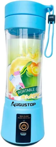 Licuadora portátil, recargable por USB, máquina de batidos de 12.8 fl oz, taza exprimidora con pilas - Opciones de color (azul)