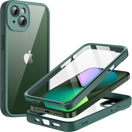 Miniatura 8 de JETech Funda para iPhone 13 de 6.1 pulgadas con protector de pantalla de vidrio templado integrado, protección resistente de cuerpo completo de 360