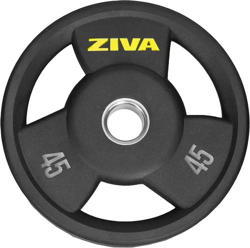 Miniatura 12 de ZIVA RPU Grip Disc Olympic - Disco de peso de 2 pulgadas, revestimiento de uretano de goma resistente de alta calidad, inserto de acero inoxidable